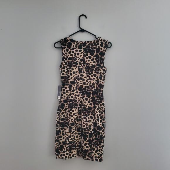 Jennifer Lopez Leopard Print Sleeveless Sheath Dress 2 - Picture 2 of 9
